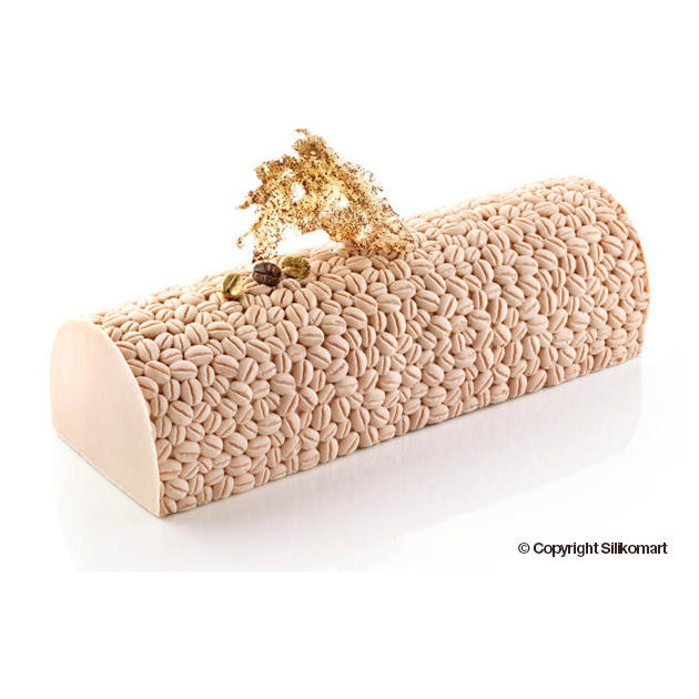 Bûche Effet Grains de Cafe sur le dessus realisee avec le tapis decor a bûche Bûche Effet Grains de Cafe sur le dessus realisee avec le tapis decor a bûche