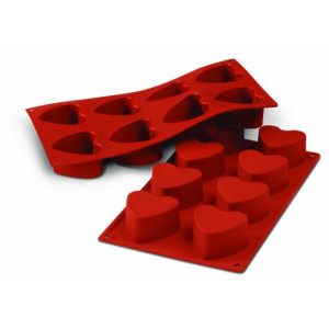 Moule Silicone 8 Coeurs 6 cm x H 3,5 cm Silikomart Moule Silicone 8 Coeurs 6 cm x H 3,5 cm Silikomart