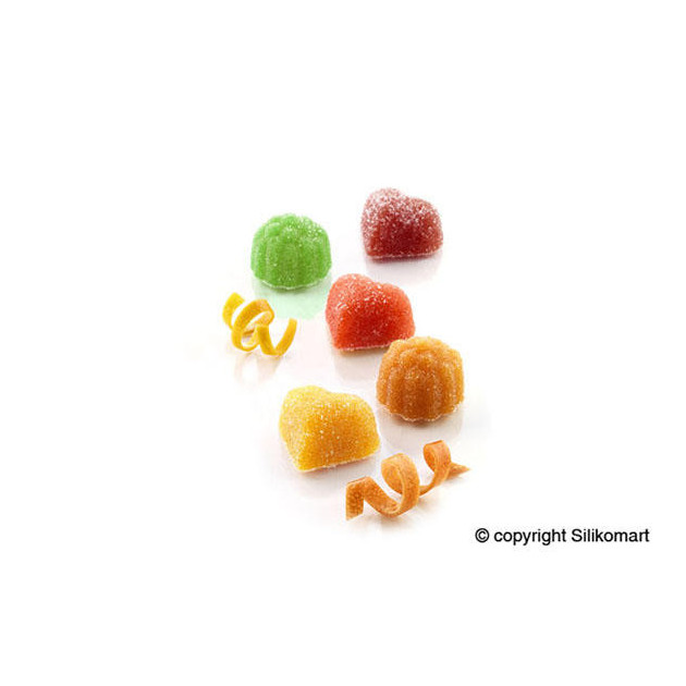 Confiseries et Pate de Fruit realisees avec les moules pate de fruit silikomart