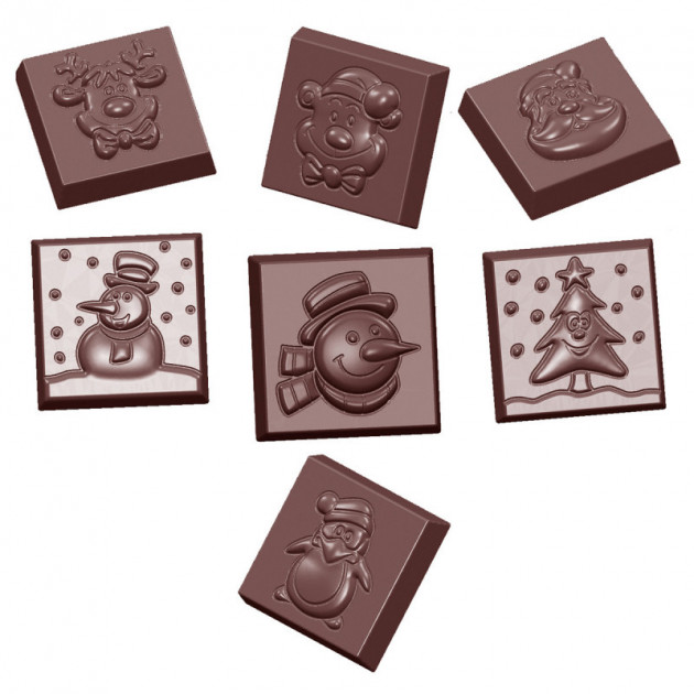 Figurines en Noël (Chocolat, 10g) comme articles publicitaires Sur