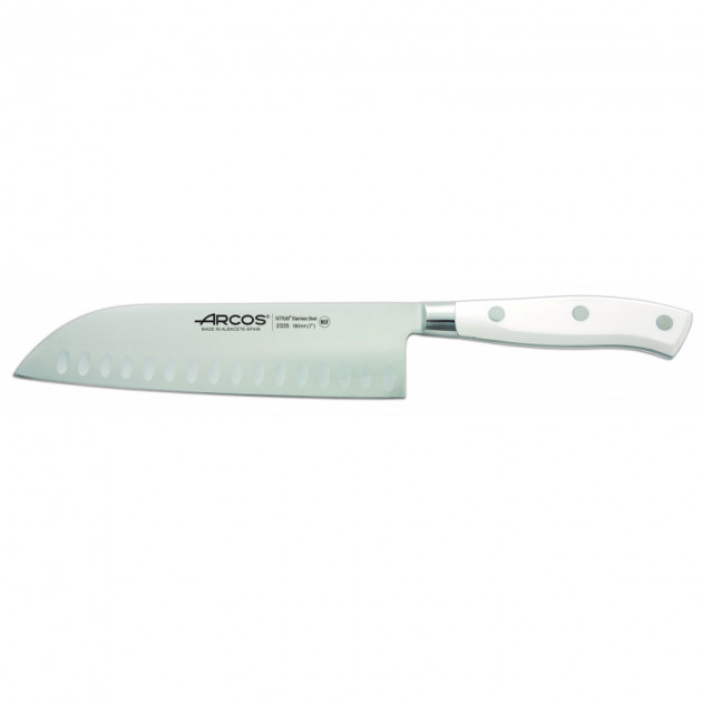 Couteau Santoku Acier Inoxydable 18 cm Arcos RIVIERA blanc