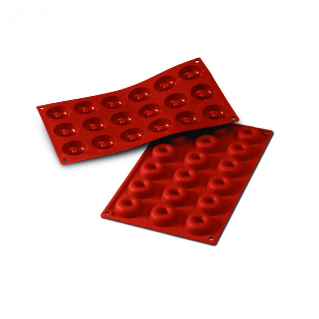 Moule Silicone Savarins 4,1 cm x H 1,2 cm (x18) Silikomart