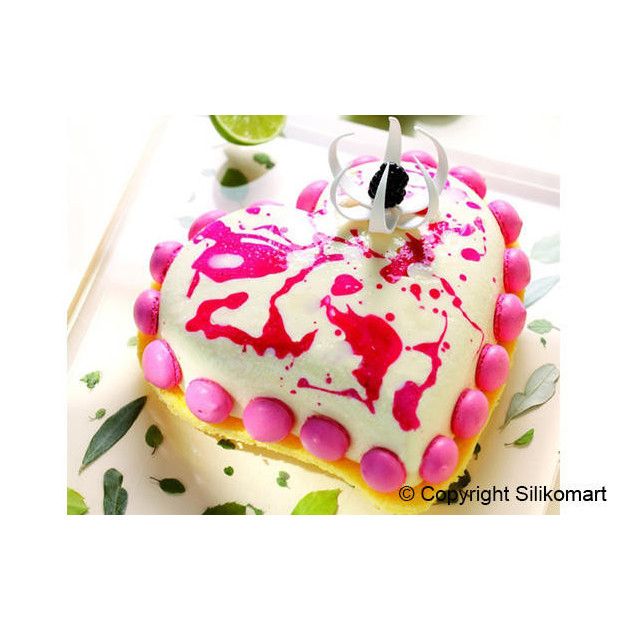 Moule Silicone Coeur bombé professionnel 205 x 186 mm Silikomart