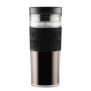 Mug de Voyage Noir à Piston Isotherme en Plastique – Bodum – 35cl