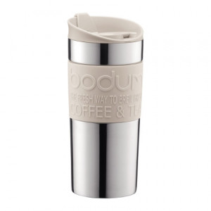 Travel Mug Inox Crème couvercle clapet 35cl BODUM Travel Mug Inox Crème couvercle clapet 35cl BODUM