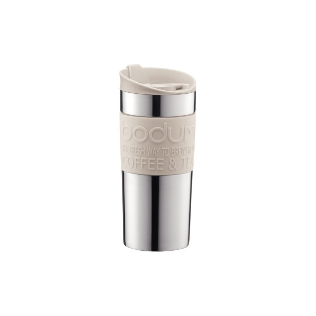 Travel Mug Inox Creme couvercle clapet 35cl BODUM