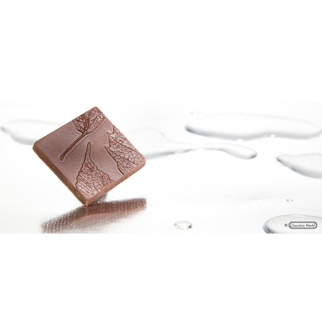 Moule Chocolat Carré avec Feuille (x10) Chocolate World Moule Chocolat Carré avec Feuille (x10) Chocolate World