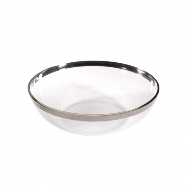FIN DE SERIE Coupelle Plastique bord argente 400 ml (x8) Crokus