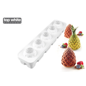 Moule Silicone 5 Pommes de Pin et Ananas 100ml Silikomart Professional Moule Silicone 5 Pommes de Pin et Ananas 100ml Silikomart Professional
