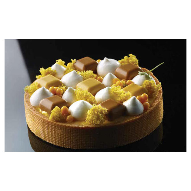 Dessert decore de mini perles creees avec le Moule Silicone Mini Perles Silikomart