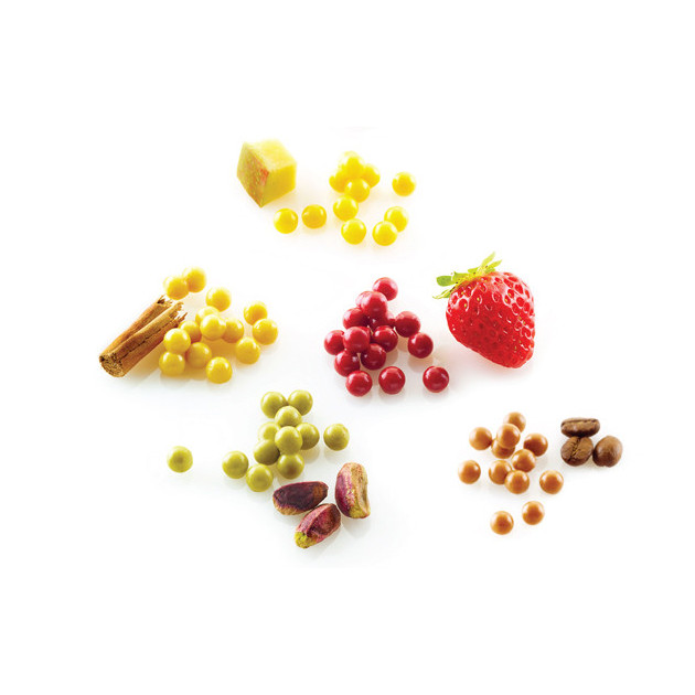 Realisez des perles en chocoalt. gelee de fruits etc avec le moule decor en silicone