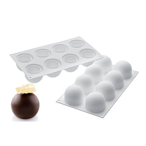 Moule Silicone 8 Truffes Ø 6,2 cm Silikomart Professional Moule Silicone 8 Truffes Ø 6,2 cm Silikomart Professional