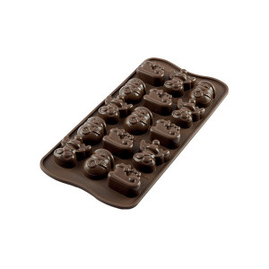 SCRAP COOKING 6723 Moule en Silicone Oursons Guimauve, 12 Formes pour  Chocolat & Gâteaux, Ustensile Souple Pâtisserie, Apte Four & Congélateur,  25 x