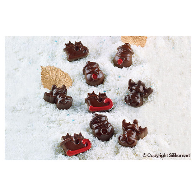 Chocolats de Noel realises avec le moule en silicone pour chocolat Easy Choc