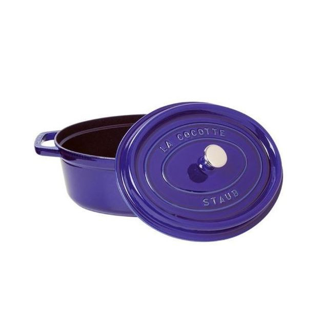 STAUB Cocotte Fonte Ovale 31 cm Bleu Intense Majolique 5,5 L Cocottes
