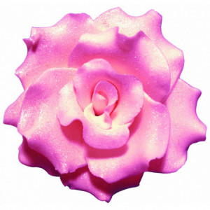 Fleur en sucre Rose frisées couleur rose Ø 7 cm Mallard Ferrière Fleur en sucre Rose frisées couleur rose Ø 7 cm Mallard Ferrière