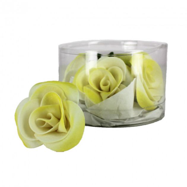 Fleur en sucre Roses - nuancees Jaune Ã˜5 cm (x5) Mallard Ferriere