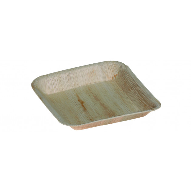 Assiette biodegradable carree en palmier 17 x 17 cm (x25) Crokus