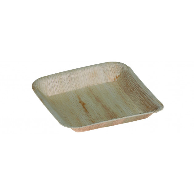 Assiette biodegradable carree en palmier 24 x 24 cm (x25) Crokus