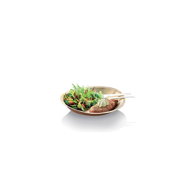 Assiette biodegradable ronde en palmier Ã˜18 cm (x25) Crokus (assiettes vendues sans les couverts)