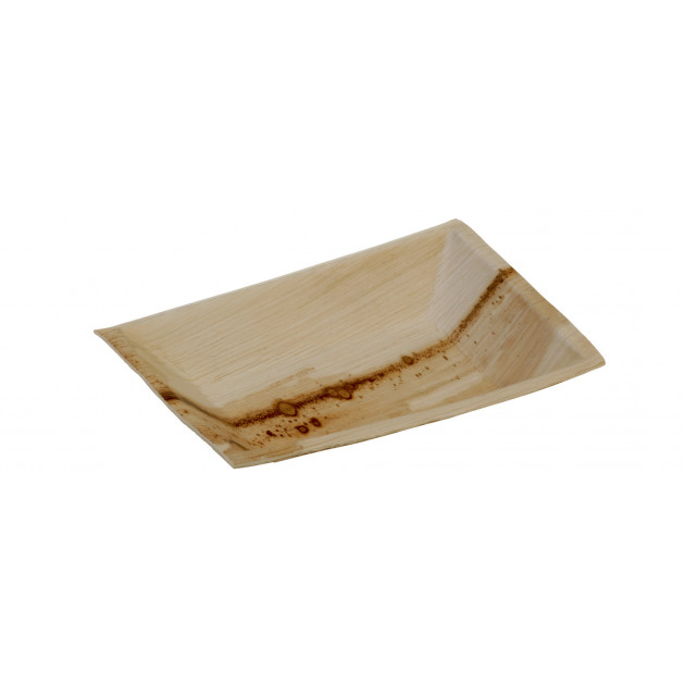 Assiette biodegradable rectangulaire en palmier 17 x 12 cm (x25) Crokus