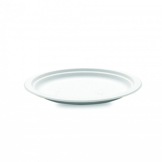 Assiette biodegradable ronde en Canne a sucre Ã˜18 cm (x50) Crokus