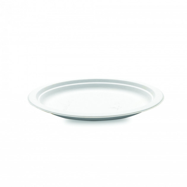 Assiette biodegradable ronde en Canne a sucre Ã˜23 cm (x50) Crokus