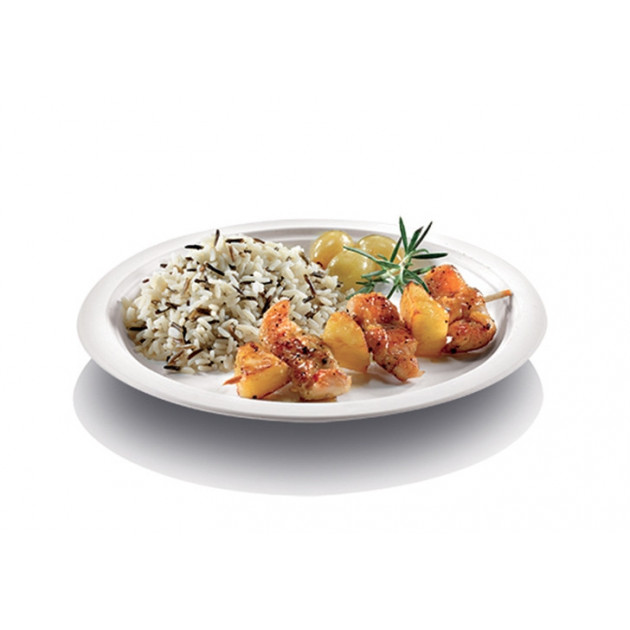 Assiette biodegradable Crokus pour servir des plats ou des accompagnements