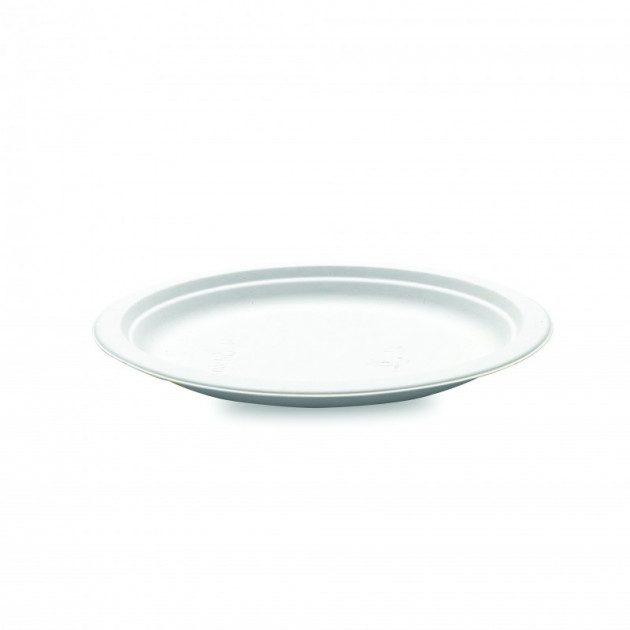 Assiette biodegradable ronde en Canne a sucre Ã˜26 cm (x50) Crokus