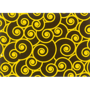 Feuilles de transfert chocolat spirales jaunes 34 x 26,5 cm (x10) Feuilles de transfert chocolat spirales jaunes 34 x 26,5 cm (x10)