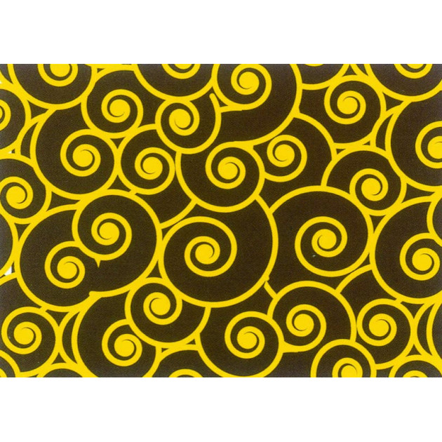 Feuilles de transfert chocolat spirales jaunes 34 x 26.5 cm (x10)