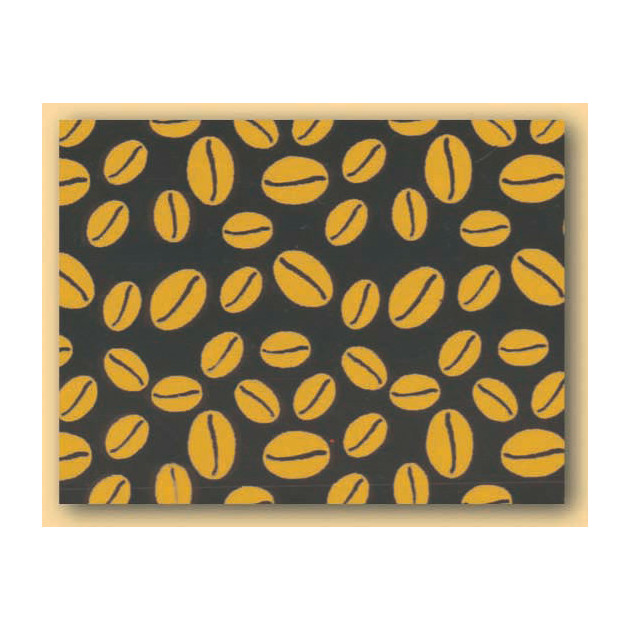 Feuilles de transfert chocolat Grains de cafe or 34 x 26.5 cm (x10)