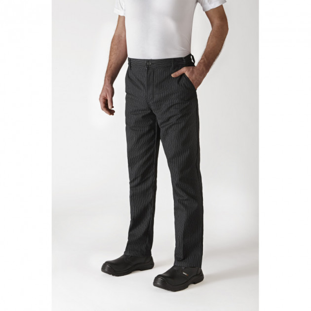 Pantalon de Cuisine Mixte Noir/Blanc TIMEO Robur