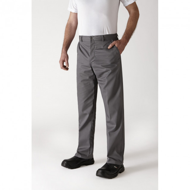 Pantalon de Cuisine Mixte Gris Anthracite TIMEO T.40 Robur