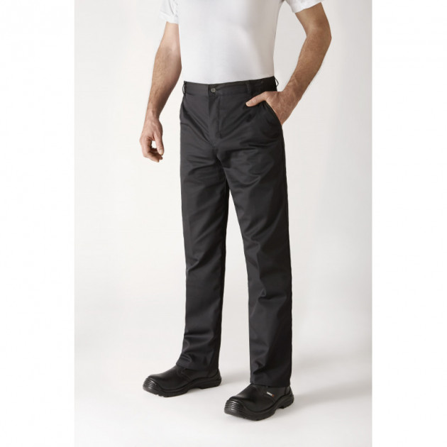 Pantalon de Cuisine Mixte Noir TIMEO T.46 Robur