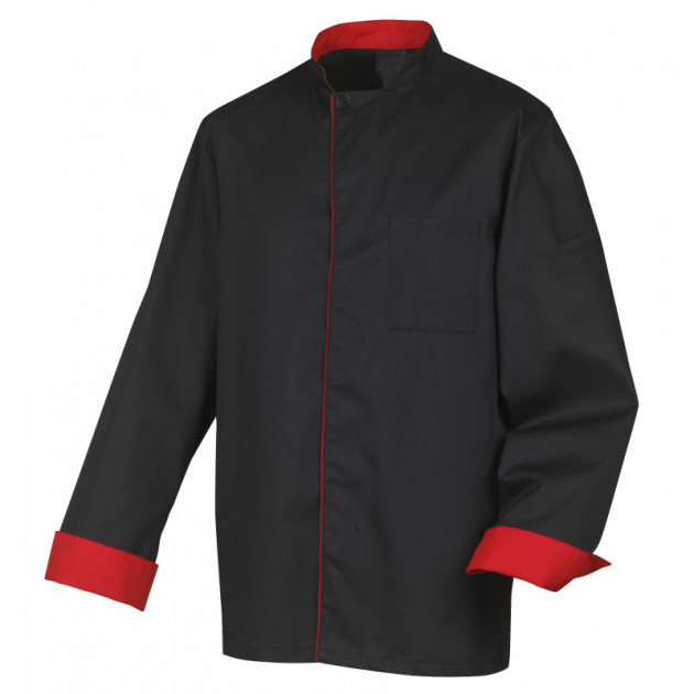 Veste de Cuisine Mixte Noire/Rouge BOKO T.0 Robur