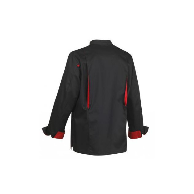 Veste de Cuisine Mixte Noire/Rouge BOKO T.0 Robur Veste de Cuisine Mixte Noire/Rouge BOKO T.0 Robur