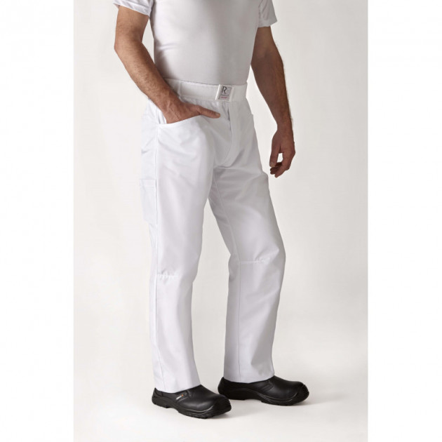 Pantalon de Cuisine Mixte Blanc ARENAL T.0 Robur