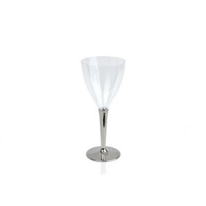 FIN DE SERIE Verre à vin Plastique pied argent 13 cl (x6) Crokus FIN DE SERIE Verre à vin Plastique pied argent 13 cl (x6) Crokus
