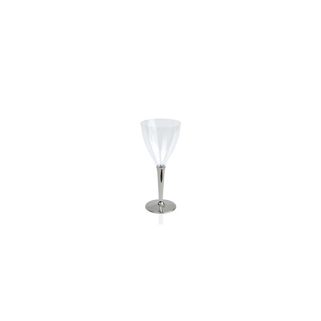 FIN DE SERIE Verre a vin Plastique pied argent 13 cl (x6) Crokus