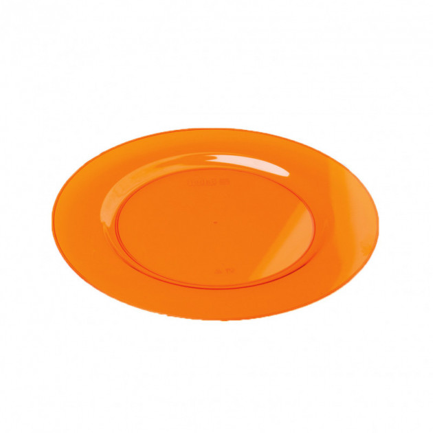 FIN DE SERIE Assiette Plastique Orange Ã˜19cm (X10) Crokus