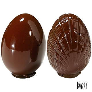 Moule à Chocolat Oeuf 150mm lisse et strié (x2) Barry