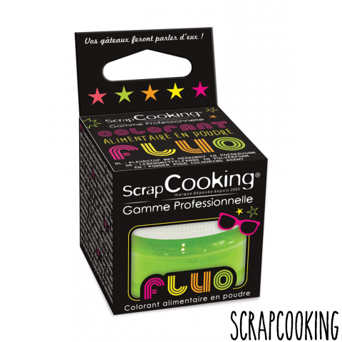 Colorant Alimentaire en Poudre Fluo Vert 3g ScrapCooking