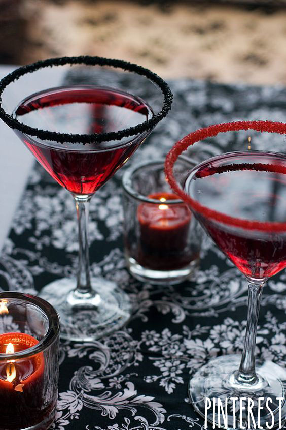 Verre givré au sucre rouge et noir