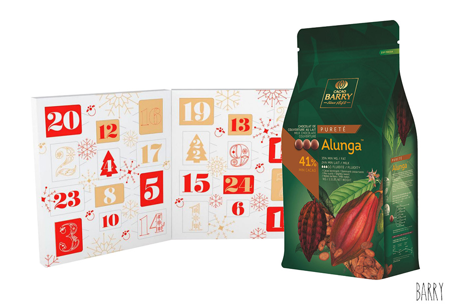 Kit Calendrier de l'Avent Livre Joyeux Noël + Chocolat au Lait Alunga 1 kg