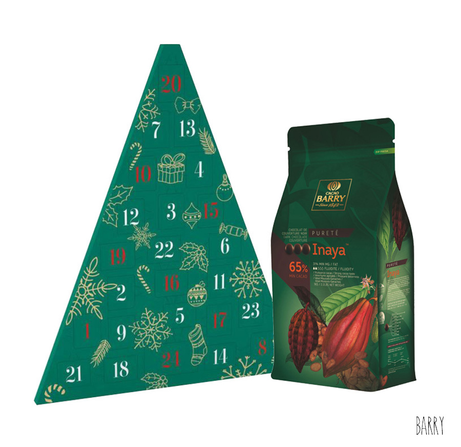 Kit Calendrier de l'Avent Sapin de Noël + Chocolat Noir Inaya 1 kg