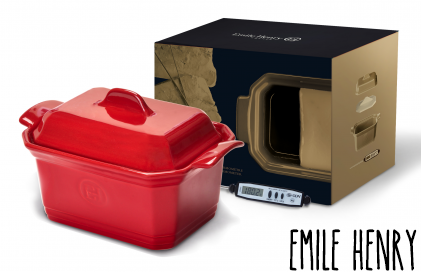 Coffret Terrine de Foie Gras Rectangulaire+Thermomètre Grand Cru Emile Henry