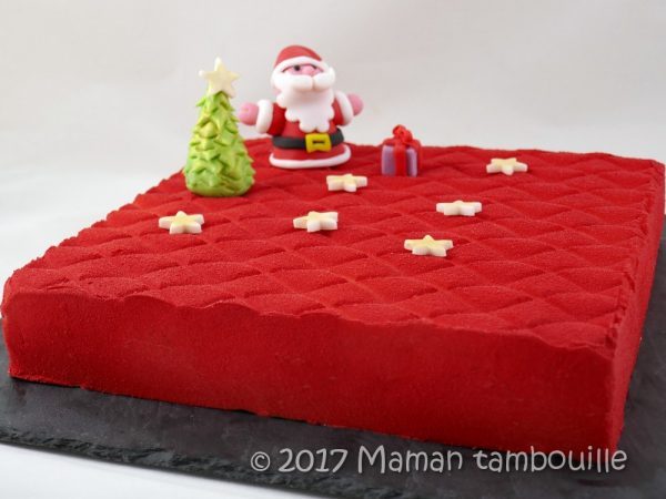 Résultat final de l'entremets vanille sur le thème Noël.