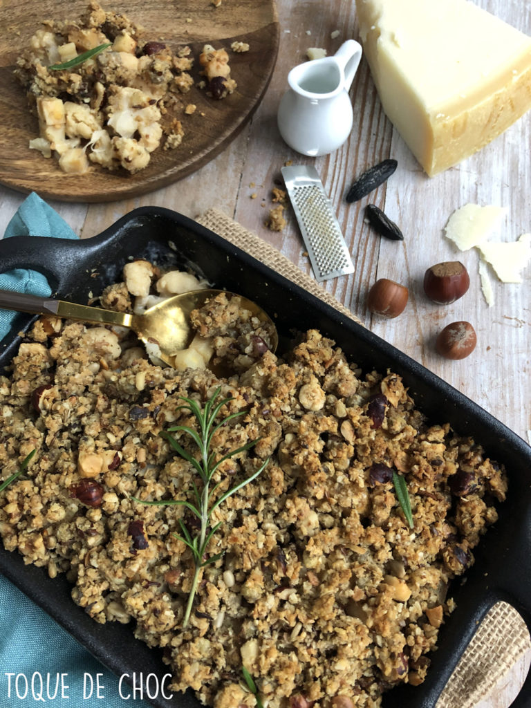 Crumble salé au Chou-fleur et Panais. 