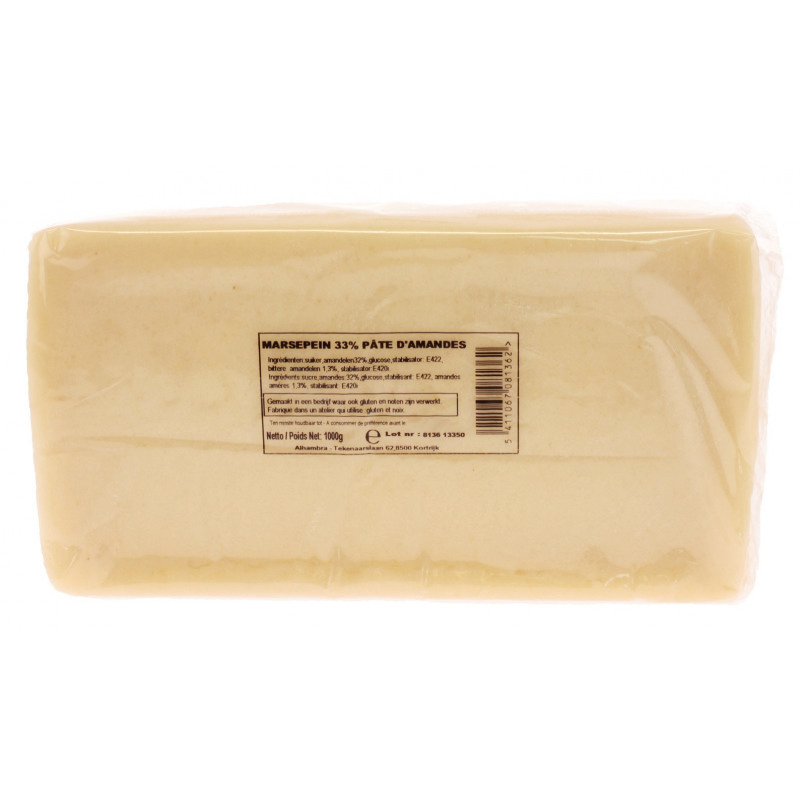 Pate d'amande blanche 33% 1 kg